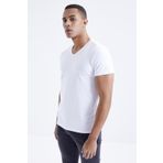 Tommy Life 87912 Beyaz Basic Kısa Kol Standart Kalıp V Yaka Erkek T-Shirt