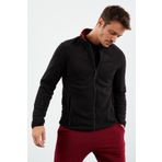 Tommy Life 87994 Siyah Erkek Iki Renkli Fermuarlı Dik Yaka Standart Kalıp Sweatshirt Polar