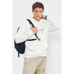 Tommy Life 88007 Ekru El Yazısı Nakışlı Kapüşonlu Rahat Form Erkek Sweatshirt