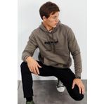 Tommy Life 88019 Camel Erkek Baskılı Kapüşonlu Kanguru Cep Rahat Form Sweatshirt