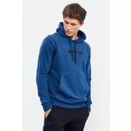 Tommy Life 88019 İndigo Erkek Baskılı Kapüşonlu Kanguru Cep Rahat Form Sweatshirt