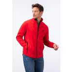 Tommy Life 88050 Fermuarlı Dik Yaka Su ve Rüzgar Geçirmez Softshell Kırmızı Erkek Mont