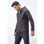 Tommy Life 88051 Antrasit Erkek Fermuarlı Kapüşonlu Su ve Rüzgar Geçirmez Softshell Mont