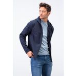 Tommy Life 88051 Fermuarlı Dik Yaka Su ve Rüzgar Geçirmez Softshell Lacivert Kapüşonlu Erkek Mont
