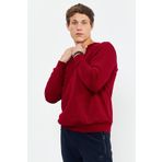 Tommy Life 88053 Kırmızı Basic O Yaka Rahat Form Erkek Sweatshirt
