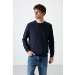 Tommy Life 88053 Lacivert Basic O Yaka Rahat Form Erkek Sweatshirt