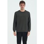 Tommy Life 88137 Haki O Yaka Şardonlu Rahat Form Basic Erkek Sweatshirt