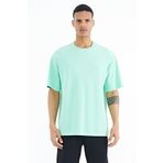 Tommy Life 88193 Su Yeşili Kol Arma Detaylı Basic Oversize Erkek T-shirt