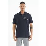 Tommy Life 88236 Lacivert Yazı Baskılı Standart Form Polo Yaka Erkek T-shirt