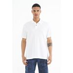 Tommy Life 88237 Beyaz Polo Yaka Logo Nakışlı Standart Form Erkek T-shirt