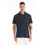Tommy Life 88237 Lacivert Polo Yaka Logo Nakışlı Standart Form Erkek T-Shirt