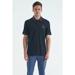 Tommy Life 88239 Lacivert Yazı Nakışlı Baskı Detaylı Standart Kalıp Polo Yaka Erkek T-shirt