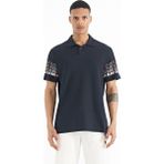 Tommy Life 88240 Lacivert Kol Baskı Detaylı Polo Yaka Standart Form Erkek T-Shirt