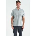 Tommy Life 88252 Gri Logo Baskılı Standart Kalıp Polo Yaka Aktif Spor Erkek T-Shirt