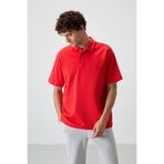 Tommy Life 88327 Fiesta Pamuklu Kalın Yumuşak Dokulu Oversize Fit Basic Polo Yaka Erkek T-Shirt