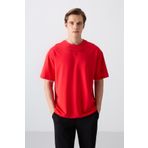 Tommy Life 88343 Fiesta Pamuklu Kalın Yumuşak Dokulu Oversize Fit Baskılı Erkek T-Shirt