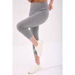 Tommy Life 93097 Gri Melanj Kadın Yüksek Bel Slim Fit Dar Paça Kapri Tayt