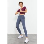 Tommy Life 94011 Yüksek Bel Toparlayıcı Slim Fit Petrol Kadın Dar Paça Tayt