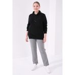 Tommy Life 94014 Gri Melanj Cepli Rahat Form Klasik Paça Büyük Beden Kadın Eşofman Altı