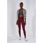 Tommy Life 94568 Yüksek Bel Toparlayıcı Slim Fit Bordo Dar Paça Kadın Tayt
