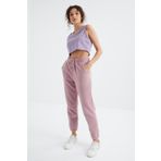 Tommy Life 94622 Gül Kurusu Cepli Bağcıklı Jogger Rahat Form Polar Kadın Eşofman Altı