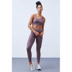 Tommy Life 95281 Gül Kurusu Yüksek Bel Toparlayıcılı Sırt Detaylı Slim Fit Büstiyer Kadın Tayt Takım