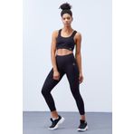 Tommy Life 95281 Siyah Gümüş Yüksek Bel Toparlayıcılı Sırt Detaylı Slim Fit Büstiyer Kadın Tayt Takımı