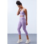 Tommy Life 95283 Eflatun Yüksek Bel Toparlayıcı Çapraz Sırt Detaylı Slim Fit Kadın Tayt Takımı