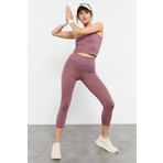 Tommy Life 95284 Gül Kurusu Kadın Toparlayıcılı Yüksek Bel Kapri-Crop Atlet Tayt Takım