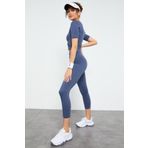 Tommy Life 95285 Petrol Yüksek Bel Slim Fit Kadın Tayt Takımı