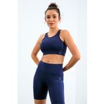 Tommy Life 95303 Indigo Yüksek Bel Toparlayıcı Slim Fit Büstiyer Biker Kadın Tayt Takım