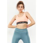Tommy Life 97113 Yazı Şeritli Standart Kalıp U Yaka Spor Mercan Kadın Büstiyer
