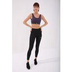 Tommy Life 97113 Yazı Şeritli Standart Kalıp U Yaka Spor Mor Kadın Büstiyer