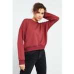 Tommy Life 97114 Bordo Kadın Basic Rahat Form O Yaka Kadın Sweatshirt