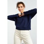 Tommy Life 97114 İndigo Kadın Basic Rahat Form O Yaka Kadın Sweatshirt