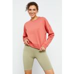 Tommy Life 97114 Pudra Kadın Basic Rahat Form O Yaka Kadın Sweatshirt