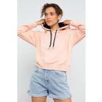 Tommy Life 97115 Uzun Kol Rahat Form Kapüşonlu Pembe Kadın Sweatshirt