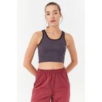 Tommy Life 97162 Basic Sıfır Kol Dar Kalıp U Yaka Mor Kadın Crop Top
