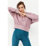 Tommy Life 97166 Gül Kurusu Kadın Omuz Büzgü Detaylı Uzun Kol Oversize Sweatshirt