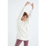 Tommy Life 97242 Kadın Ekru Reglan Kol Basic Kapüşonlu Oversize Tunik