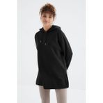 Tommy Life 97242 Siyah Reglan Kol Basic Kapüşonlu Oversize Tunik