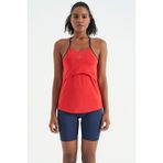 Tommy Life 97261Kırmızı Sırt Çarpraz Askı Detaylı Standart Kalıp Kadın Spor Atlet