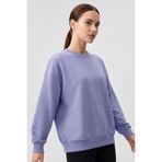 TOMMY LIFE Açık Eflatun Basic O Yaka Oversize Kadın Sweatshirt - 97053