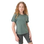 TOMMY LIFE Açık Yeşil Pamuklu O Yaka Oversize Fit Basic Kız Çocuk T-Shirt, 11-12 Yaş