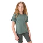TOMMY LIFE Açık Yeşil Pamuklu O Yaka Oversize Fit Basic Kız Çocuk T-Shirt, 9-10 Yaş
