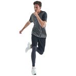 TOMMY LIFE Antrasit Arka Bilek Baskı Detaylı Yüksek Bel Slim Fit Aktif Spor Erkek Tayt, S