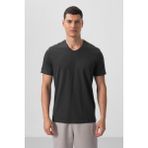Tommy Life Antrasit Basic Kısa Kol Standart Kalıp V Yaka Erkek T-Shirt - 87912 - XL