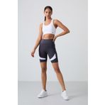 TOMMY LIFE Antrasit Esnek Standart Fit Performans Kadın Biker Tayt - 91012