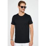 Tommy Life Basic O Yaka Büyük Beden 3lü Paket Siyah Erkek T-Shirt 88072 - 3XL