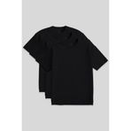 TOMMY LIFE Basic O Yaka Büyük Beden 3lü Paket Siyah Erkek T-Shirt 88072